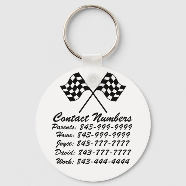 Important Phone Numbers Keychain by SRF Schlüsselanhänger (Vorderseite)