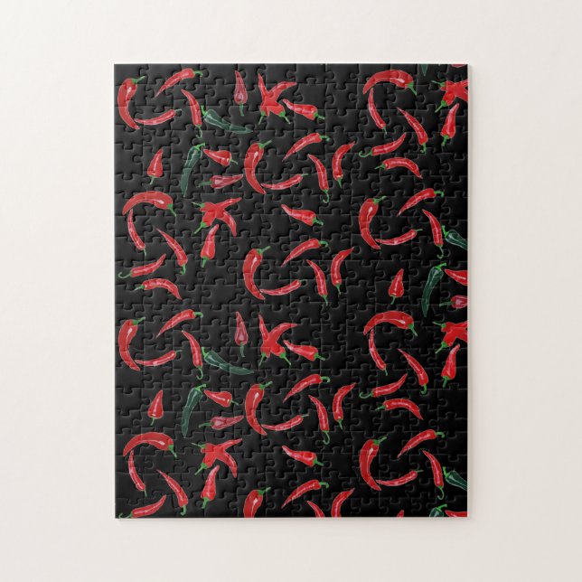 Imposable puzzle Rouge | Motif de poivre noir (Vertical)