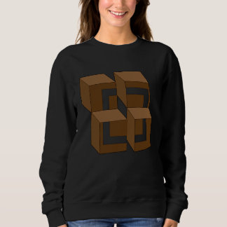 Impossible Cube Irrational Optical Illusion Fun Sweatshirt