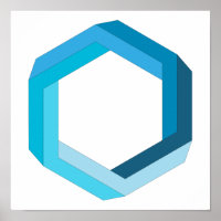 Impossible geometry: Blue hexagon.