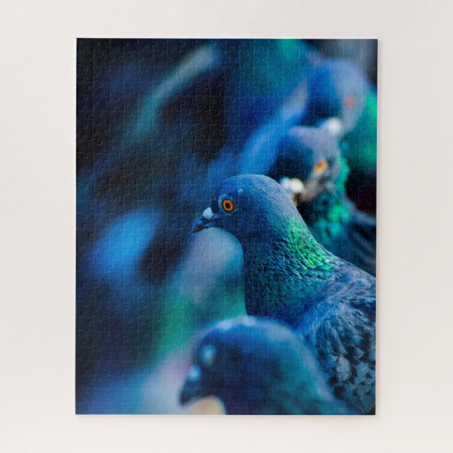 Impossible Puzzle - Blue Pigeons (Vertical)