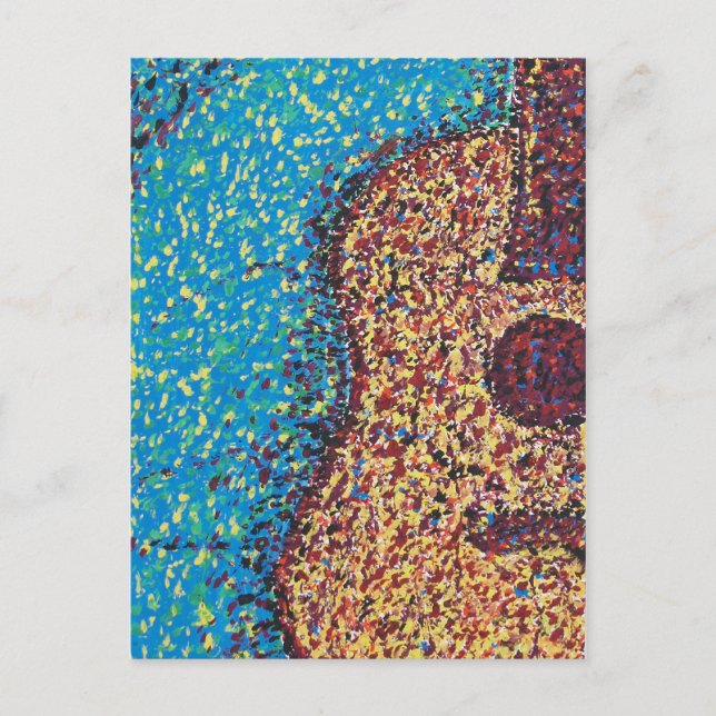 Impresionist Guitar Postcard Postkarte (Vorderseite)