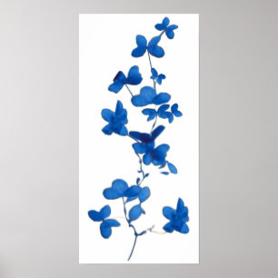 Impression à fleurs bleues