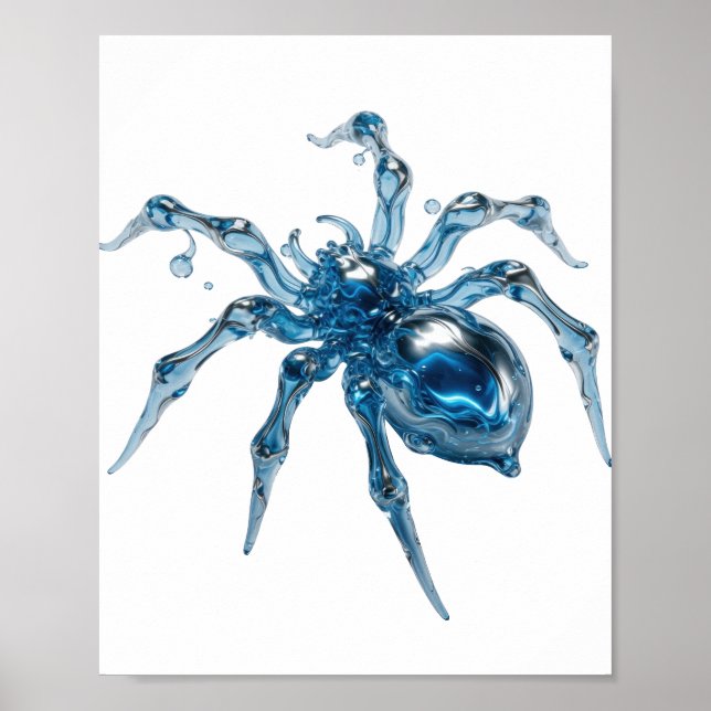 Impression araignée d'eau argentée Edgy (Devant)