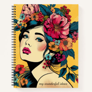 Impression ART sur cahier Femmes avec couronne de
