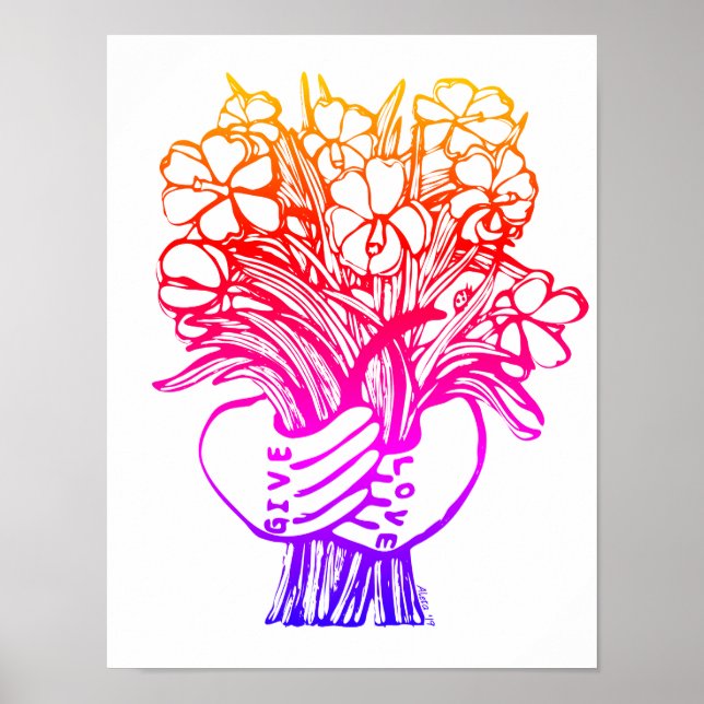 Impression artistique "Give Love" par Aleta (Devant)