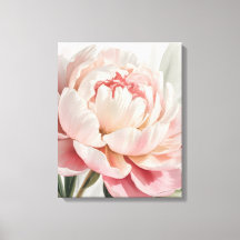 Impression botanique à l'aquarelle de pivoine rose