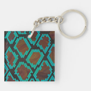 Impression Brown et Turquoise de serpent