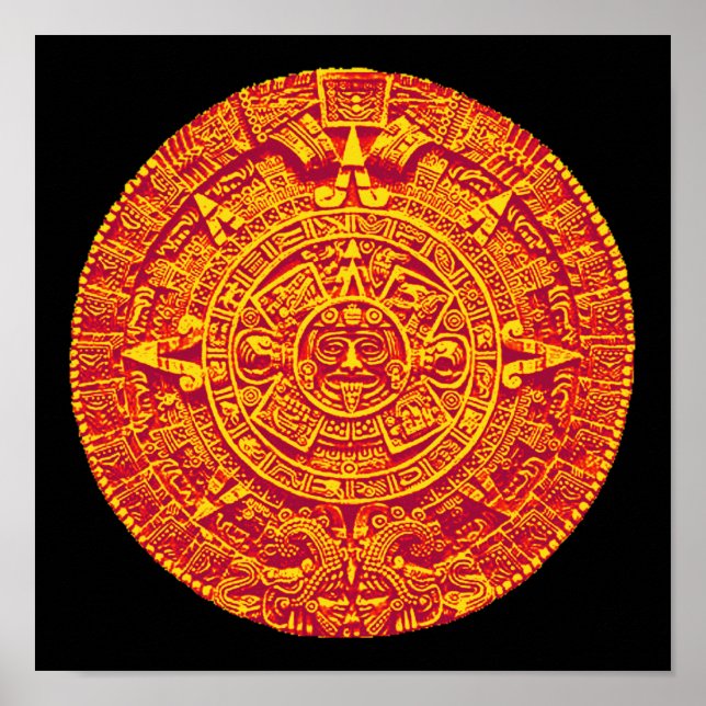 Impression calendrier maya/aztèque (Devant)