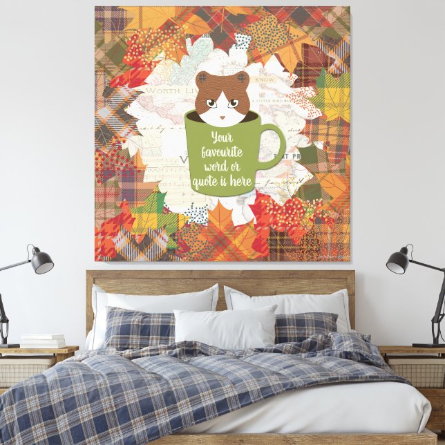 Impression Cat Chat Stretted Canvas (Insitu(Chambre))