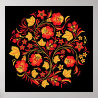 Impression colossale Art populaire russe Khokhloma