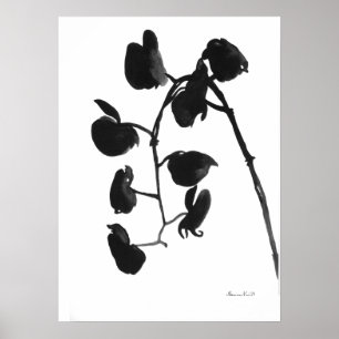 Impression couleur d'eau de l'ombre de l'orchidée