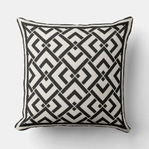 Impression coussin art déco monochrome