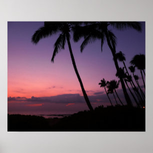 Impression d'affiche de coucher de soleil tropical