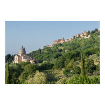 Impression d'affiche de la cathédrale et de la vil