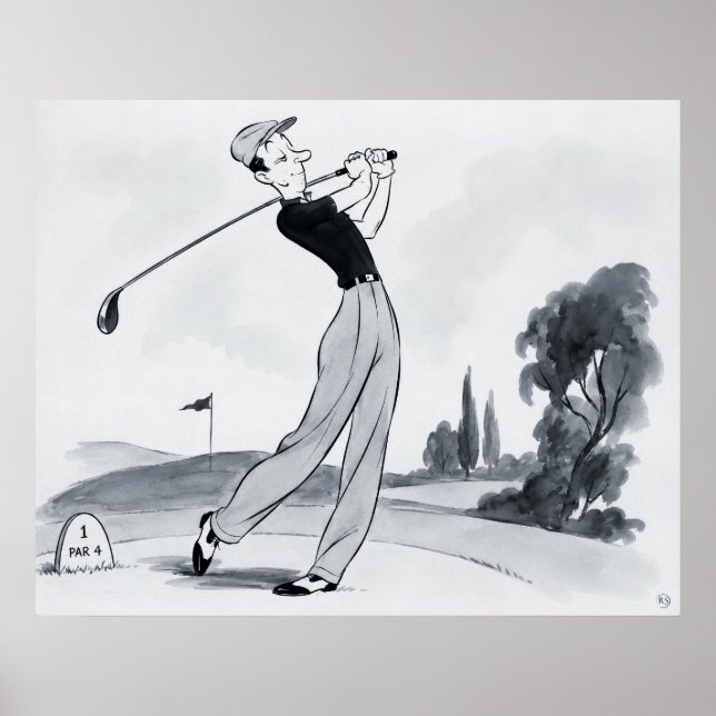 Impression d'archive de golfeur (Devant)