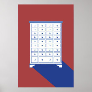 Impression d'armoire d'apothicaire chinois