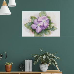 Impression d'art à l'aquarelle de fleurs violettes