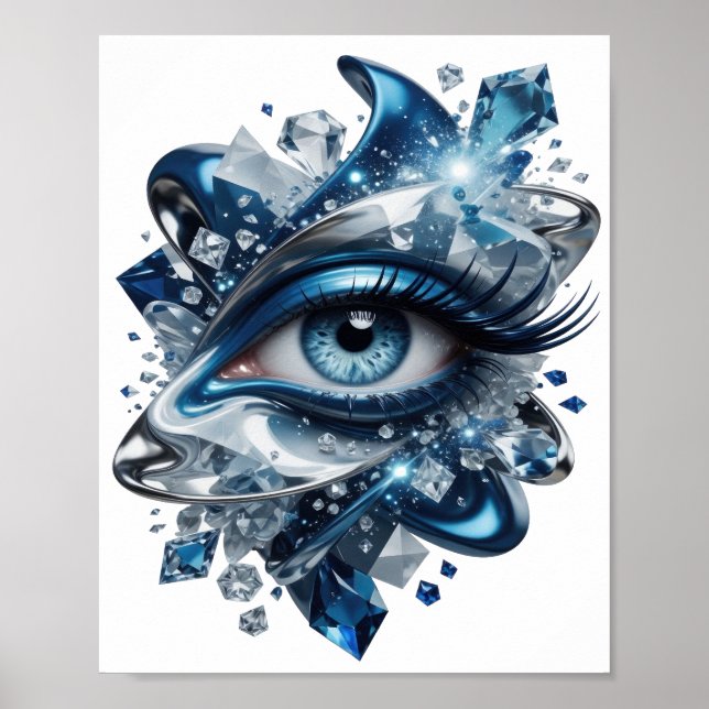 Impression d'art ABSTRACT ART Argent Statement (Devant)