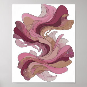 Impression d'art abstrait argent attirant le regar