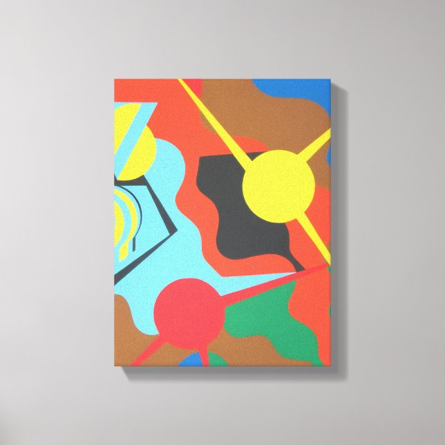 Impression d'art abstrait d'avion jaune vibrant (Recto)