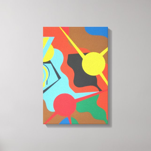 Impression d'art abstrait d'avion jaune vibrant (Recto)