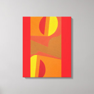 Impression d'art abstrait orange unique