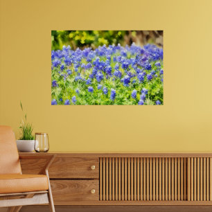 Impression d'art aquarelle de bleuets du Texas