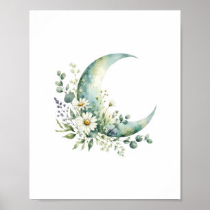 Impression d'art aquarelle Fleurs sauvages au clai