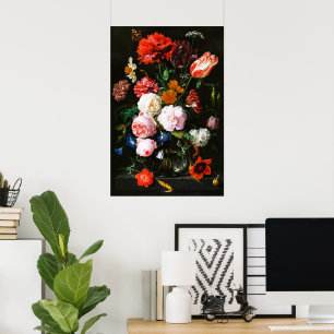 Impression d'art botanique floral sombre et lunati