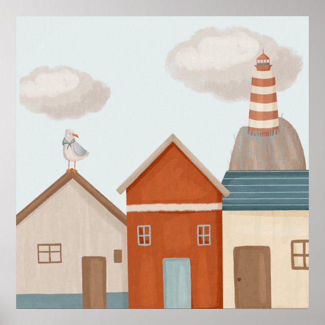 Impression d'art côtier pour enfants (Devant)