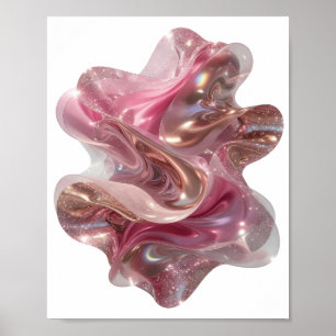 Impression d'art d'art abstrait rose vibrant