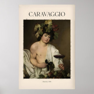 Impression d'art de Bacchus de Caravaggio - Dieu r