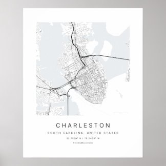 Impression d'art de carte de ville minimaliste de