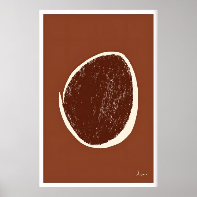 Impression d'art de cercle abstrait Tons de terre  (Devant)