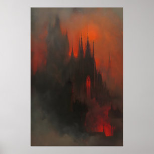 Impression d'art de château gothique sombre Dracul