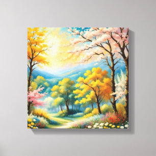 Impression d'art de chemin forestier enchanteur