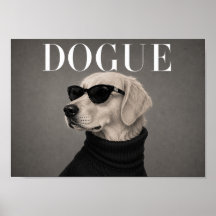 Impression d'art de chien chic Golden Retriever
