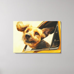 Impression d'art de chien joueur profitant d'une b