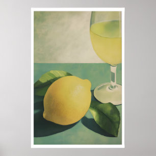 Impression d'art de cocktail vintage au citron et