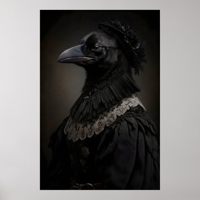 Impression d'art de corbeau gothique Affiche de co (Devant)