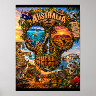 Impression d'art de crâne d'Australie État d'esp