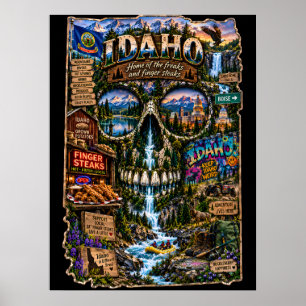 Impression d'art de crâne de l'Idaho État d'espr
