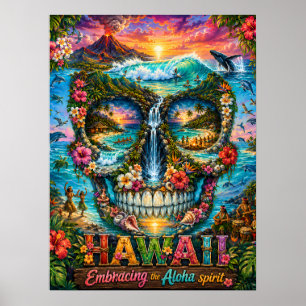 Impression d'art de crâne d'Hawaï   État d'esprit