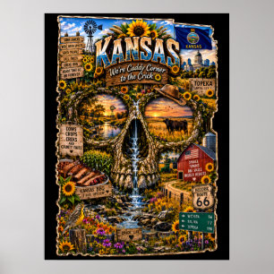 Impression d'art de crâne du Kansas   État d'espri