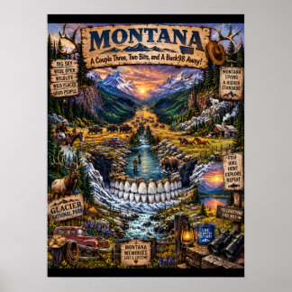 Impression d'art de crâne du Montana | État d'espr