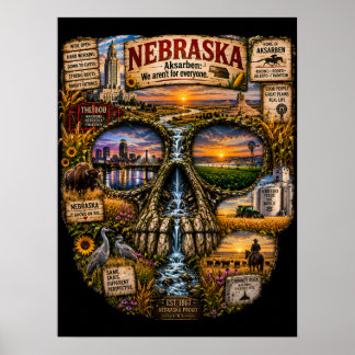 Impression d'art de crâne du Nebraska | État d'esp