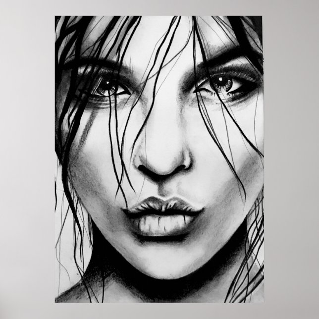 Impression d'art de dessin de portrait (Devant)