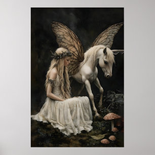 Impression d'art de fée et de Pégase, Dark Academi