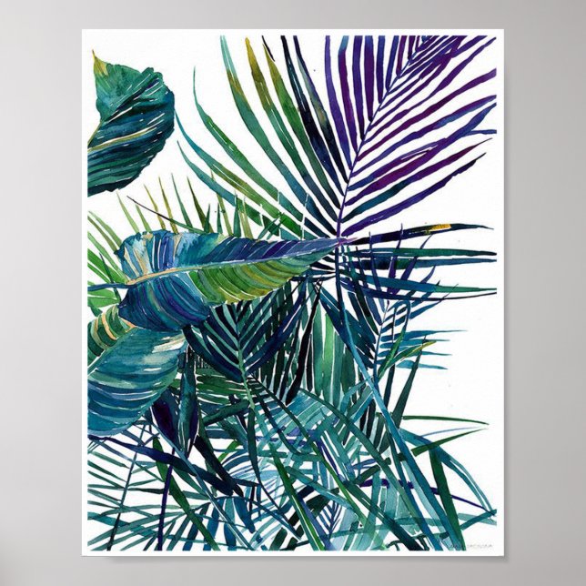 Impression d'art de feuilles tropicales (Devant)
